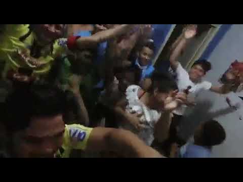 NAEC BAIÃO comemorando vitória contra o Corinthians por 2 a 0.