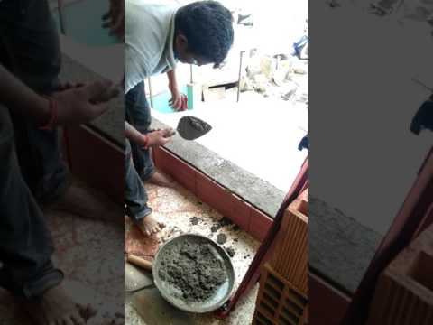 Porotherm brick laying using cement mortar|tamil|Part 1