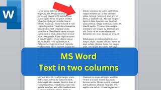 Download the video "How to create TWO COLUMNS in WORD"