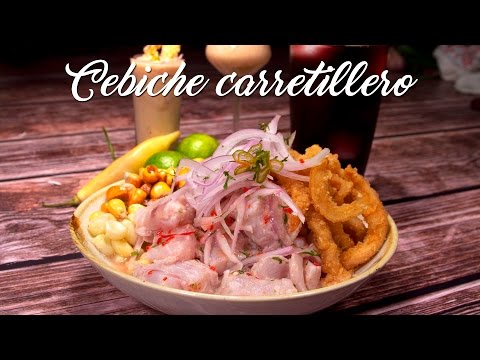 COMO HACER CEBICHE CARRETILLERO CON CHICHARRON DE POTA - COMIDA PERUANA | RECETA DE ACOMER.PE