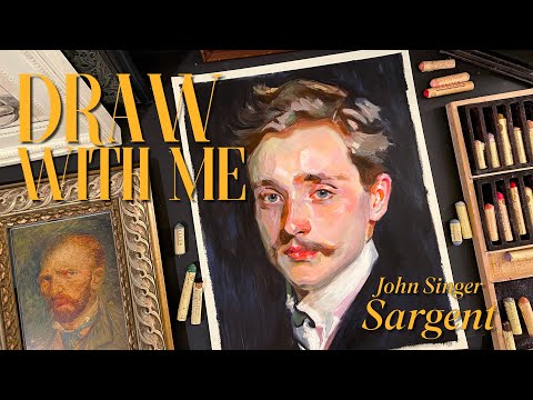 Recreating my favourite painting with Oil Pastel | John Singer Sargent, Relaxing art process video