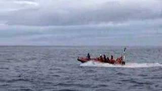 preview picture of video 'Portuguese lifeboat Searibs PT760C Zozimo - Praia Vitoria Fire Dpt'