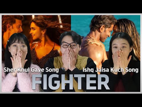 (SUB)Korea Actor & Actress React to Fighter Ishq Jaisa Kuch, Sher Khul Gaye Song | Hrithik | Deepika