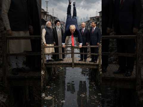 Trump's Handstand Ended in a Mud Bath 😂 #funny #comedy