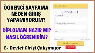 Öğrenci Sayfama Giriş Yapmıyorum! Aol Girişi Çalışmıyor! E- Devlet Gir