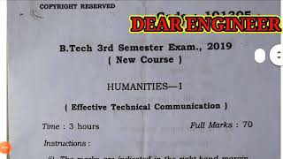 HUMANITIES-1[EFFECTIVE  TECHNICAL  COMMUNICATIONS] / CIVIL ENGG. 3RD SEM B.TECH/DEAR ENGINEER