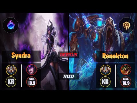 Challenger SYNDRA [Arcane Comet] (Mid) VS  RENEKTON - Challenger KR Patch 10.9