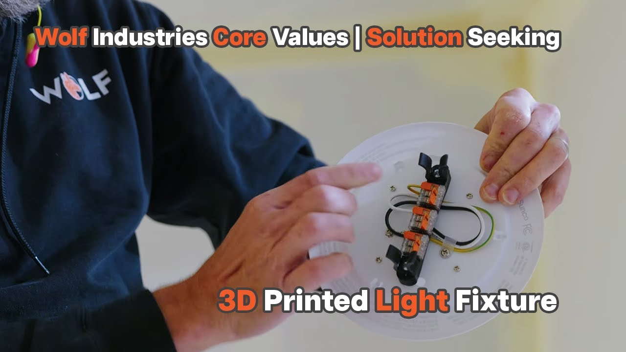 3D Printed Light Fixture for Drywall Testing | Solution Seeking | Wolf Core Values