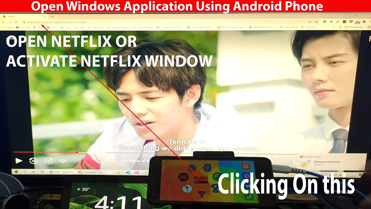 Open Windows Application Using Android Phone tasker bubble cloud eventghost - Demo