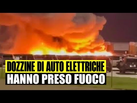 BREAKING NEWS: DOZENS OF ELECTRIC CARS CATCH FIRE AT A DEALERSHIP: IMAGES OF THE FIRE