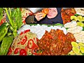 MUKBANG OSENG MERCON DAGING SAPI OSENG PEPAYA MUDA CABE GENDOT LALAPAN JENGKOL MUDA BATANG PEPAYA