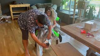 Set up of kid's alien costume - HSCTEK Inflatable Child Alien Costume