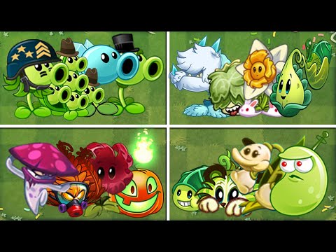 Team Plant (Mega Gatling Pea + Snow Pea) VS 03 Team Plant - Who Will Win? - PvZ 2 Team Plant
