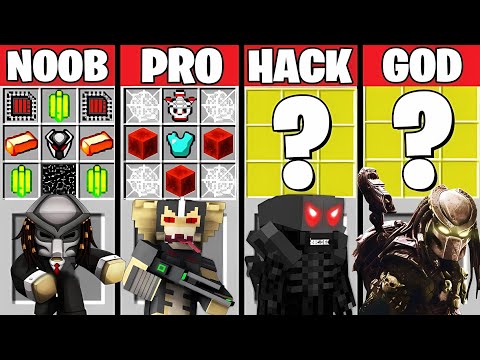 Minecraft Battle Noob vs PRO vs HACKER vs GOD  SUPER ALIEN CRAFTING Challenge   Animation