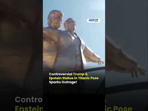 Controversial Trump–Epstein ‘Titanic Pose’ Statue Appears at National Mall