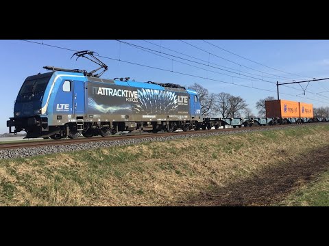 Attractives Forces Locomotive LTE with Container Train at Horst area The Netherlands 🇳🇱 8.3.2025👍👍👍🚂