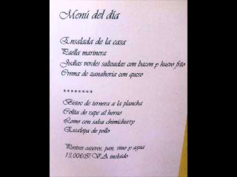 Costumbres españolas. Menu del dia