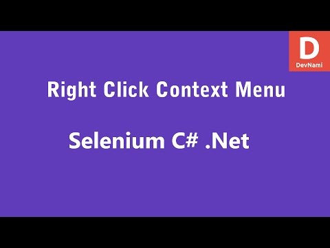 Selenium C Right Click Context Menu