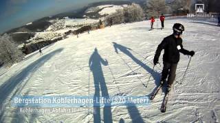 preview picture of video 'Skigebiet Willingen: Kamerafahrt Köhlerhagen-Abfahrt'