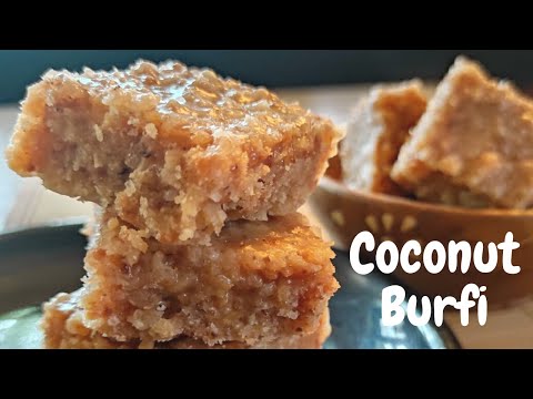 Coconut barfi recipe | How to make coconut barfi | Nariyal burfi |