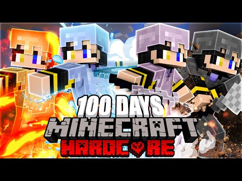 I Survived 100 Days as an ELEMENTAL MASTER in Hardcore Minecraft...