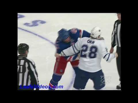 TOR 0 @ NYR 1 - Colton Orr vs Jody Shelley - 100407