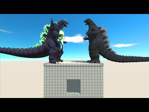 SUPER GODZILLA vs HEISEI GODZILLA FIGHT ON BUILDING - Animal Revot Battle Simulator