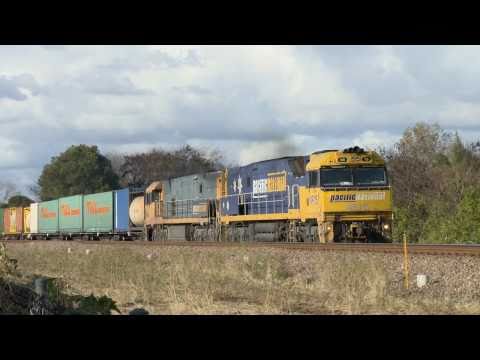 Pacific National container freight train in NSW -  PoathTV