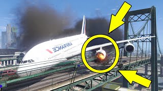 Massive Boeing 747 Emergency Landing On A Bridge After Take Off GTA 5
