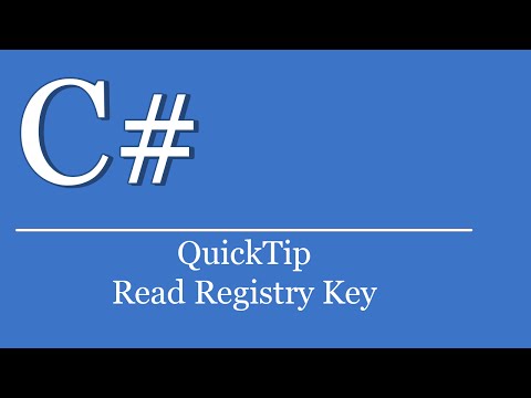 QuickTip #138 - C# Tutorial - Read Windows Registry Key | Visual Studio | .NET | HKEY User
