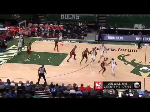 Brook Lopez poster lob dunk!👀 Hawks Vs Bucks Game 5