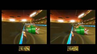 [MKWii] RockyLight vs タツヤ on GCN Waluigi Stadium (1' 51" 690) with speed-ø-meter test