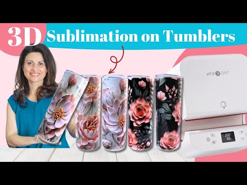 3D Sublimation on 20oz Skinny Tumblers Using HTVRONT Auto Tumbler Press {Seamless Sublimation}