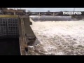 The Mississippi River is pouring over the Falls of St. Anthony in Minneapolis .