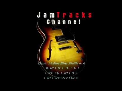 Blues Shuffle Guitar Backing Track in A  - JamTracksChannel -