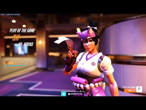 COLOURHEX PRO KIRIKO GAMEPLAY - POTG! [ OVERWATCH 2 SEASON 2 TOP 500 ]