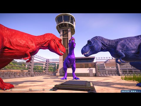 Color Team T Rex Breakout&Battle-JURASSIC WORLD EVOLUTION-DINOSAURS FIGHTING