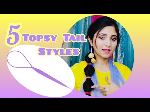 5 Easy Topsy Tail Styles Using Topsy Tail Tool | Topsy Tail Ponytail Hairstyles