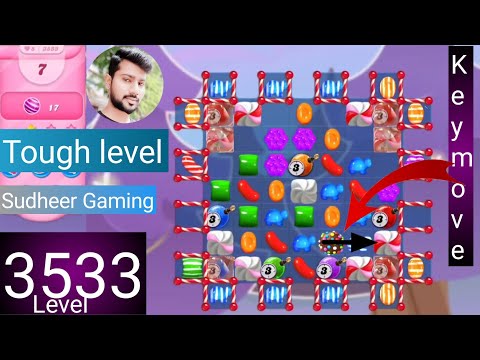Candy crush saga level 3533 । No boosters । Tough level । Candy crush 3533 help । Sudheer Gaming