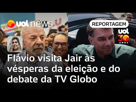 Flávio Bolsonaro visita Jair às vésperas da eleição e do debate da TV Globo contra Lula | Casado