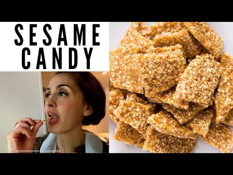 2 INGREDIENT SESAME CANDY in 10 MINUTES- SEMSEMIYEH!  #SHORT