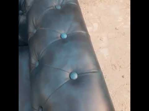 Modern blue velvet chesterfield sofa bench, for home, size: ...