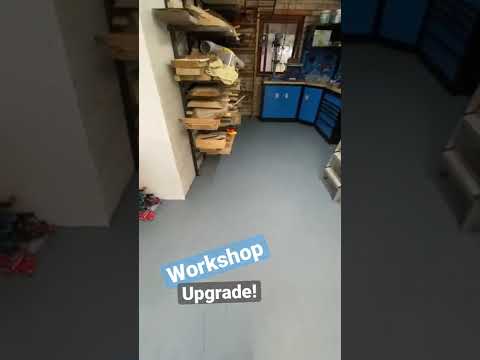 I upgraded my workshop by painting the walls, floor and garage door!