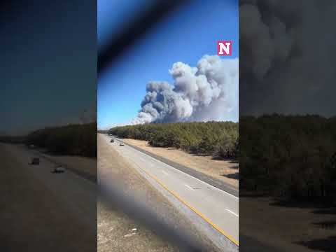 Brush Fire Fills The Sky With Smoke In Long Island New York