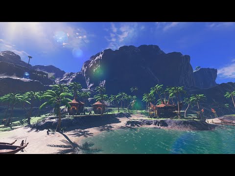 Zelda Ambience | Lurelin Village | Breath of the Wild | Full day/night cycles | ASMR / Sleep Aid