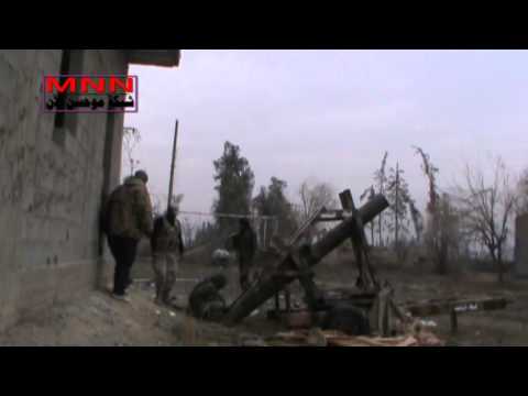 استهداف تجمعات قوات النظام في مطار دير الزور العسكري بواسطة مدفع جهنم محلي الصنع من قبل لواء الصاعقة