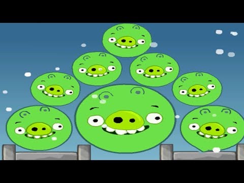 Angry Birds Kick Out Green Pigs - GREEN PIGS AND BIRDS TEST CONVERSION BIG AND SMALL !
