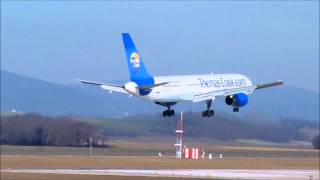 preview picture of video 'Landing B757-200 Thomas Cook Grenoble Isere Airport LFLS'