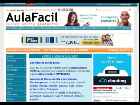 Cómo acceder a los cursos de AulaFacil.com (simplificado)
