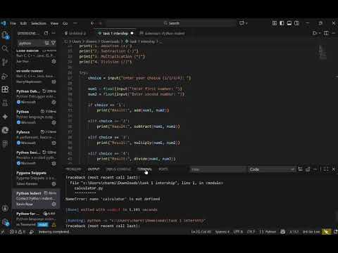 Simple Calculator Using Python _task 2_techno Hacks